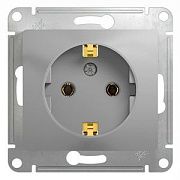 Розетка с/з алюминий СП, 16А (механизм ) GLOSSA