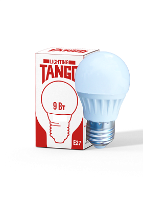 Лампа светодиодная 9W E27 шарик 6500K 220V (TANGO LED G45-9W-E27-WW) TANGO