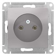 Розетка б/з алюминий СП, 16А (механизм ) ATLAS
