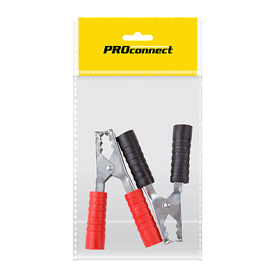 Зажим "крокодил" 250А 150 мм (в уп. 2 шт: красный+черный) REXANT