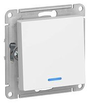 Выключатель 1кл. с подсветкой белый СП, 10А (механизм) ATLAS