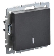 Выключатель 1-кл. с подсв. черн. BRITE СП, 10А (ВС10-1-1-БрЧ) (механизм) ИЭК