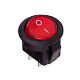 Выключатель клавишный 250V круглый ON-OFF Micro, 3А (1*2с), красный, REXANT