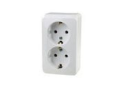Розетка 2-ая с/з белый ОП 16А, 220В Этюд (РА 16-007В)