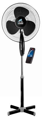 Вентилятор напольный VGF-02-RC Black, 40 Вт, с пультом и таймером, 3 режима, 90º поворот, чёрный VKL electric (1)