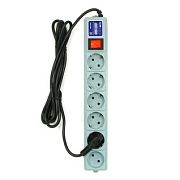 Сетевой фильтр 6*0,5м с з/к (белый) Москва Power Cube 16А/3,5кВт