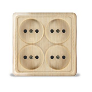 Розетка 4-ая квадратная б/з СОСНА ОП 16А, 220В Олимп (1176)