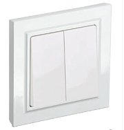 Выключатель 2-кл. бел. BRITE СП, 10А (ВСР10-2-0-БрБ) (в сборе) ИЭК
