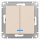 Выключатель 2кл. с подсветкой бежевый СП, 10А (механизм) ATLAS