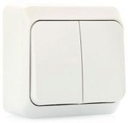 Выключатель 2кл. с подсветкой белый ОП 10А, 220В Этюд (ВА 10-006В)