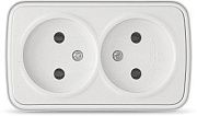 Розетка 2-ая б/з белый Электра ОП, 10А, 220В СОЮЗ (0024)