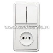 Блок комб. СП (2кл. выкл + розетка б/з) Бэлла БКВР-038