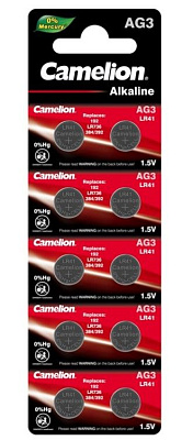 Батарейка для часов G3 BL*10 Camelion Mercury Free (AG3-BP10(0%Hg), 392A/LR41/192