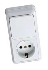 Блок комб. ОП верт (1кл. выкл + розетка с/з) TANGO