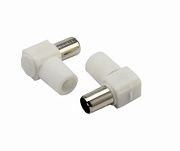 ШТЕКЕР TV Пластик Без пайки Белый Угловой REXANT