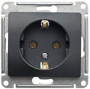 Розетка с/з антрацит СП, 16А (механизм ) GLOSSA