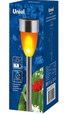 Садовый светильник Metal Torch (USL-S-187) "Металлический факел" 10 светодиодов, эффект пламени Uniel