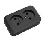 Розетка 2-ая б/з черный ОП 16А, 220В Пралеска (РА16-260Ч)