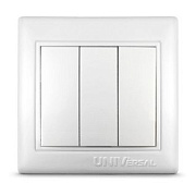 Выключатель 3кл. белый СП, 10А, 220В (C0043) Севиль