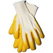 Перчатки х/б обливные одним слоем латекса "Желтые", 13-кл
