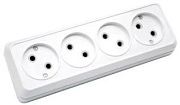 Розетка 4-я б/з белый ОП 16А, 250В, TANGO