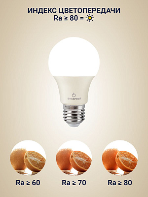 Лампа светодиодная 20W E27 A65 3000K 220V (LED PREMIUM А65-20W-E27-N) Включай