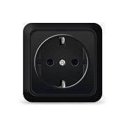 Розетка с/з черный ОП 16А, 220В Олимп