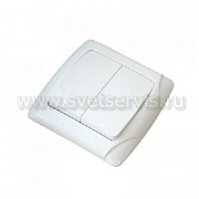 Выключатель 2кл. белый СП, 10А, 220В (М0023) Маргарита