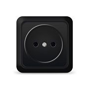 Розетка б/з черный ОП 16А, 220В Олимп