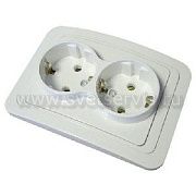 Розетка 2-ая с/з белый СП, 16А, 220В (В0128) Валери