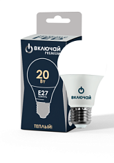 Лампа светодиодная 20W E27 A65 3000K 220V (LED PREMIUM А65-20W-E27-N) Включай