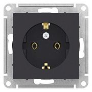 Розетка с/з карбон СП, 16А (механизм ) ATLAS
