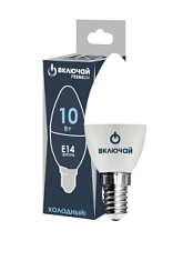 Лампа светодиодная 10W E14 свеча 6500K 220V (LED PREMIUM C37-10W-E14-WW) Включай