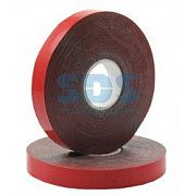 Двухсторонний скотч, красного цвета на серой основе, 12мм, 5метров REXANT