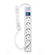 Сетевой фильтр 6*1,9м с з/к (белый) Москва Power Cube 16А/3,5кВт