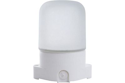 Светильник НББ 01-60-001 УХЛ1 прямой для сауны настенно-потолочный белый, 60Вт, Е27, IP65,закален.стекло,керамич. патрон, до 125°С,VKL electric