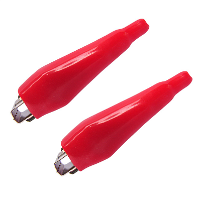 Зажим "крокодил" 5А 56мм в изоляторе (в уп. 2 шт: красный+черный) REXANT